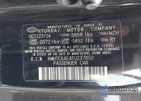 2015 Hyundai Veloster Turbo z USA, uszkodzony, nr VIN KMHTC6AE4FU237850